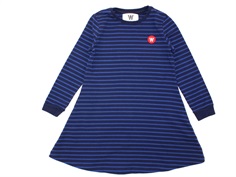 Wood Wood kjole Aya navy/blue stripes